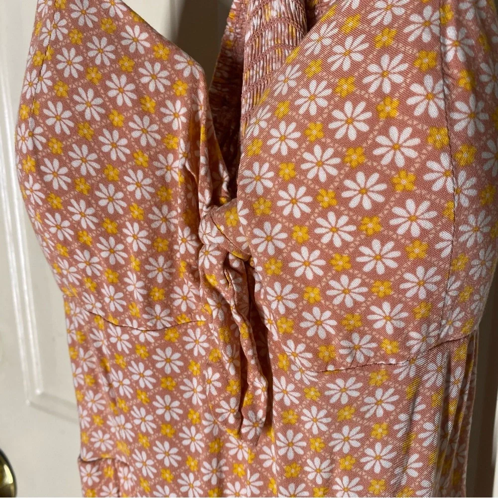 Elegant Pink & Orange Patterned Dress XL - Picture 3 of 10